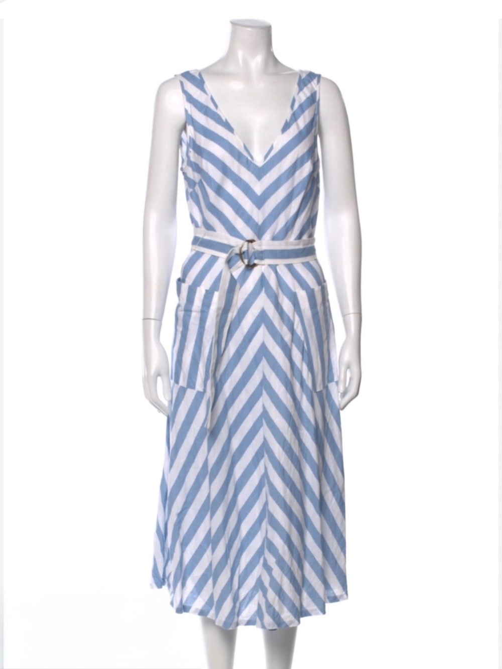 NWOT Kate Spade Sleeveless Striped Linen Cotton Blend Dress, Size 8 - Picture 2 of 7
